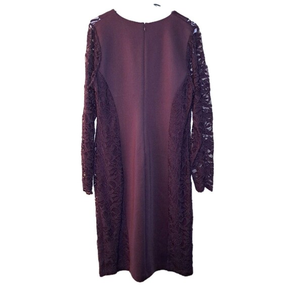 NEW Kelvin Clein Purple Lace Sleeve Sheath Dress Plus Size 16W Evening - Picture 10 of 13